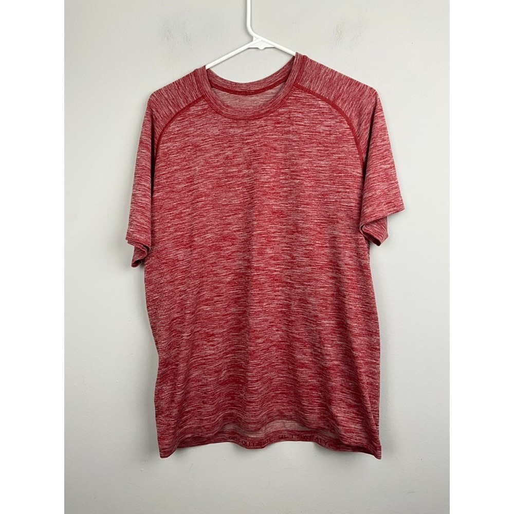 Lululemon Metal Vent Tech Short Sleeve Shirt Mens Medium Red Heathered Training